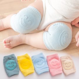 2026 Summer Terry Baby Socks Elbow Protectors Toddler Crawling Knee Protectors Infant Knee Pads Smiley Face Knee Pads