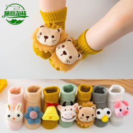 Baby socks spring and autumn newborn baby doll non-slip feet cute super cute floor socks 0-1-3